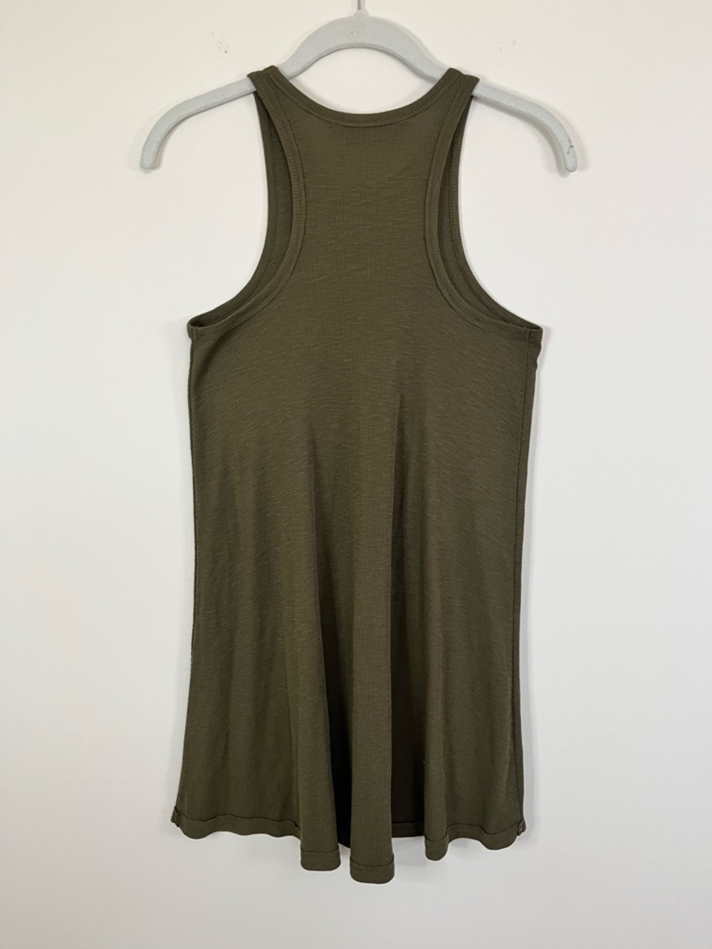 Free People FP Beach Green Ribbed Coverup Tank Dress Top XS Boho Flowy Racerback - Picture 6 of 9